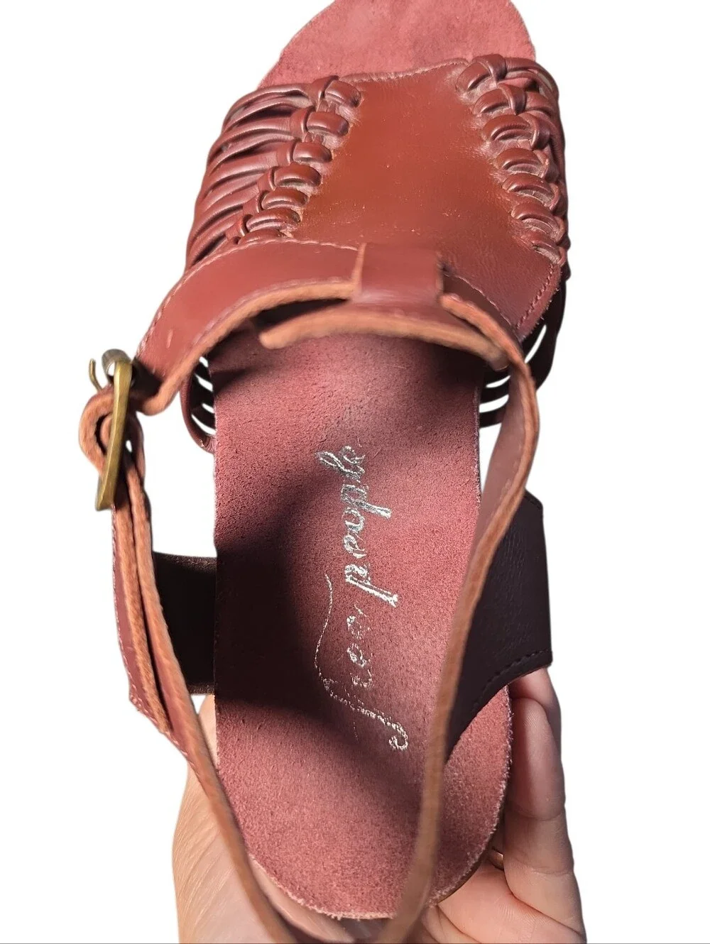 Free People Boho, Platform Huarache Sandals in Brick Red - Women's, Size 7.
